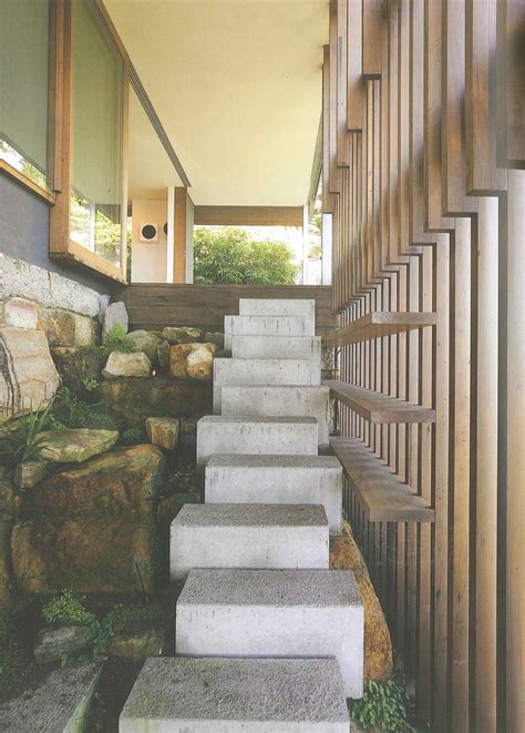 Stairs Open Outdoor Concrete Timber Steps