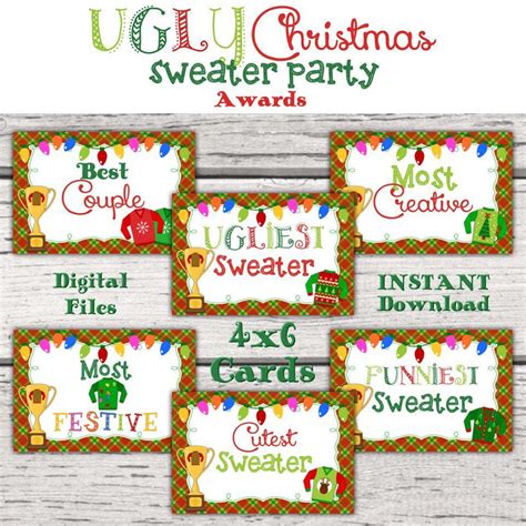 Ugly Sweater Awards Printable Printable Templates