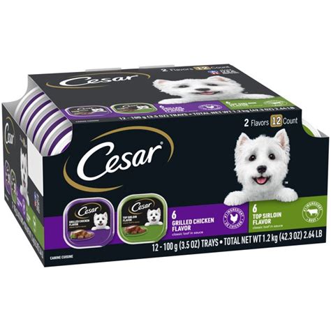 Cesar Soft Wet Dog Food Classic Loaf In Sauce Top Sirloin And Grilled Ch