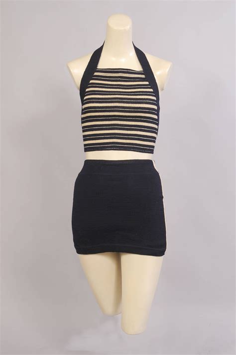 Dated 1927 Two Piece Wool Bathing Suit At 1stdibs