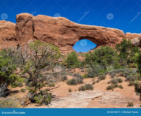 Arches National Park North Window Stock Image Image Of High Cavern