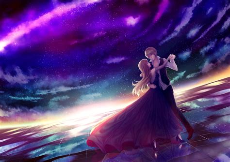 romance, anime couple, dress, astronomy, Anime, star - space, women