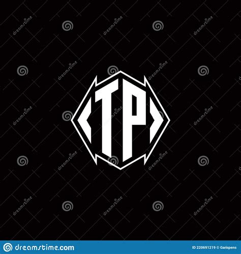 Tp Logo Monogram With Shield Shape Designs Template Stock Vector