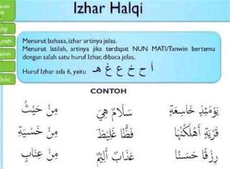Contoh Idzhar Halqi Beserta Surat Dan Ayat