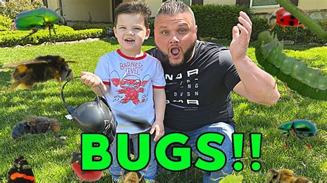 Caleb And Daddy Play Bug Hunt And Find Real Bugs Outside Mystery Bug