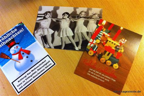 Postkarten Blogparade Weihnachts Edition 2011 Tagestextede