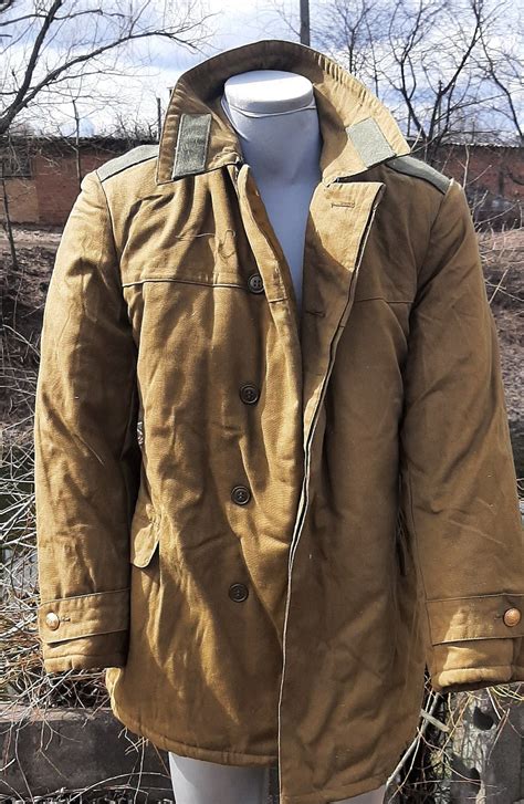 Vintage Soviet Soldier Quilted Jacket Ussr Etsy Uk