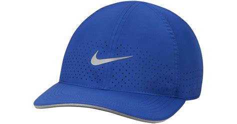 Nike Synthetic Dri Fit Aerobill Featherlight Perforated Running Cap In