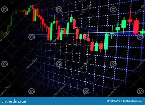 Stock Market Green And Red Graph With Black Background Forex Market