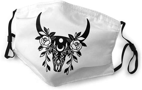 Cow Skull Men And Women Washable Reusable Masks With Filter Dust Mask