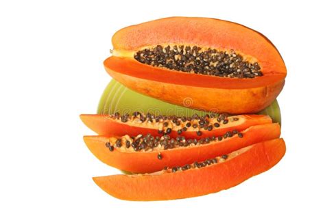 Ripe Orange Papaya On A Plate Stock Photo Image Of Isolated Orange