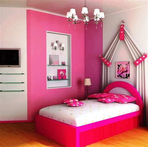 Girls Bedroom Heavenly Pink Bed Design On Teenage Girl