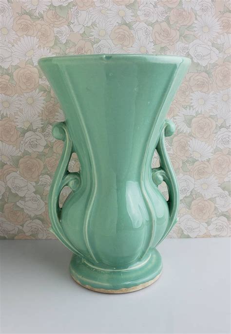 1940s Mccoy Pottery Fluted With Flared Rim Vase And Double Etsy