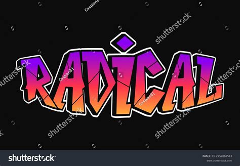 Radical Word Trippy Psychedelic Graffiti Style Stock Vector Royalty