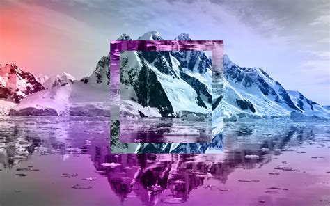 Wallpaper Lukisan Pegunungan Refleksi Gunung Es Es Pembekuan
