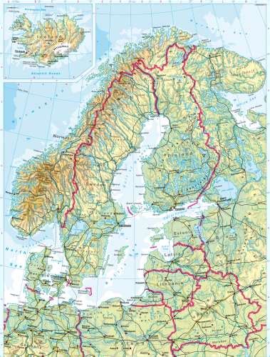 Maps Northern Europe Physical Map Diercke International Atlas