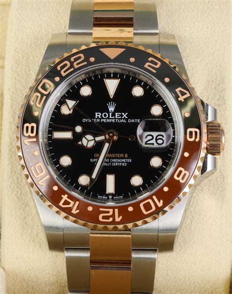 New 2021 Rolex Gmt Master Ii Root Beer Two Tone 18k Rose Gold 126711 C