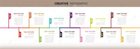 Desain Infografis Vektor Dan Presentasi Perencana Garis Waktu 1 Tahun