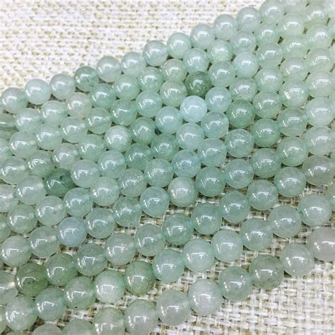 Cracked Light Blue Jade Beads Round Jade Beads Gemstone Etsy