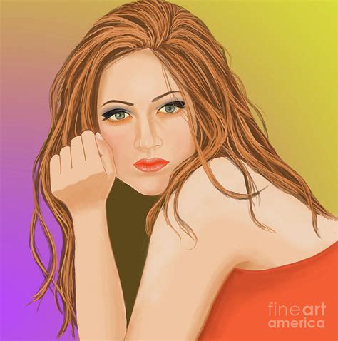 Alisha The Lady In Red Observing This Beautiful World Digital Art By