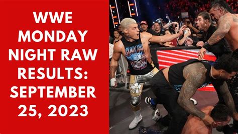 Wwe Monday Night Raw Results September