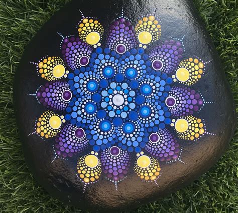 Dot Mandala Rock By Rachel Dot Painting Stone Painting Mandala Stones