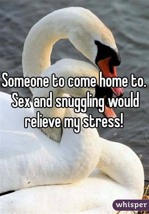 Someone To Come Home To Sex And Snuggling Would Relieve My Stress