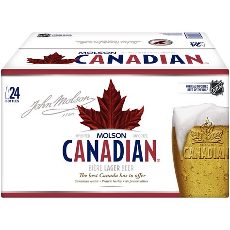 Molson Canadian Lager Beer 24 Pack 12 Fl Oz Bottles 5 Abv