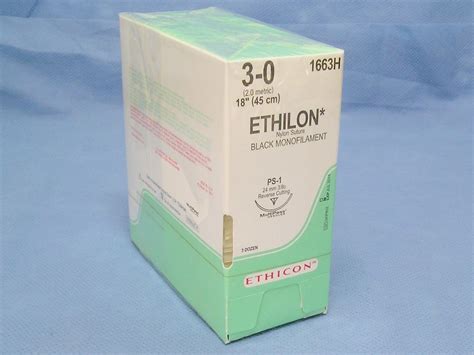 Ethicon Suture 1663h Ethilon 3 0 18 Ps 1 Reverse Cutting Needle