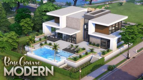 Base Game Modern House No Cc The Sims 4 Speed Build Youtube