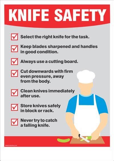 Knife Safety Food Safety Posters Kitchen Safety Tips Kitchen Safety