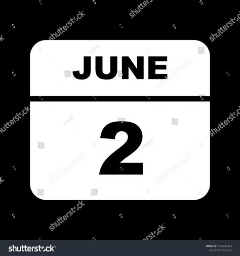 June 2nd Date On A Single Day Calendar Royalty Free Stock Vector