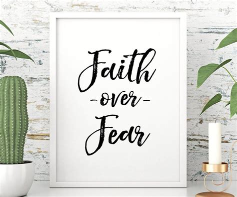 Faith Over Fear Printable Art Bible Verse Print Christian Wall Art