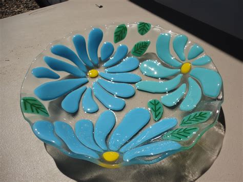 Blue Flower Bowl Fused Glass Pinterest