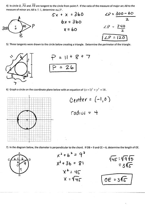 Online questions and answers in analytic geometry: Unit 8 - Circles - TYWLS Geometry 2013-2014