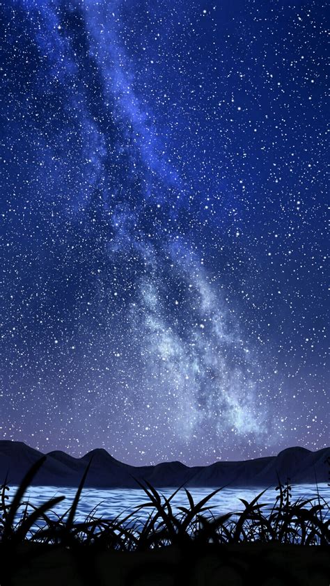 Download Wallpaper 1440x2560 Stars Starry Sky Milky Way