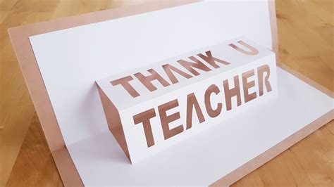 Intended for children of 5 years and above. Thank You Teacher Pop up Card for Teacher's Day - YouTube