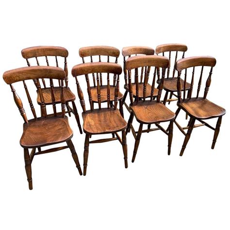 19th Century True Set Of Antique Spindle Back Chairs At 1stdibs