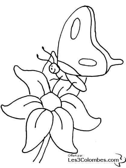 Notre sélection de dessin à dessiner sur ordinateur : coloriage-papillon-fleur-20 - Coloriage en ligne gratuit pour enfant