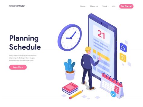 Premium Vector Schedule Planning Isometric Concept For Landing Page