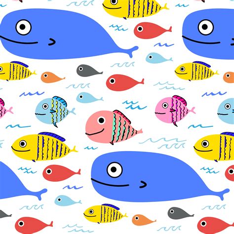 Abstract Colorful Fish Pattern Background Vector Illustration 627964