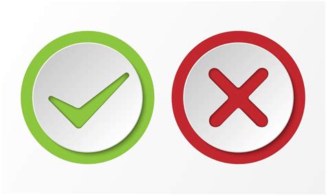Correct And Incorrect Sign Check Mark 3d Style Vector Illustration