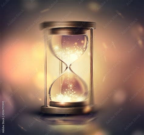 Hourglass With Shining Light Stock Illustration Adobe Stock