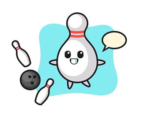 Premium Vector Character Cartoon Of Bowling Pin Is Playing Bowling