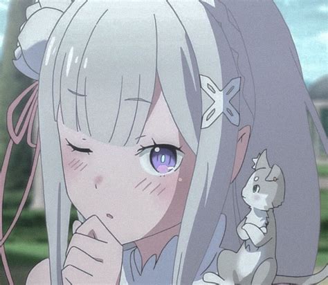 A Cute Emilia Icon Featuring Packuu Personagens De Anime Re Zero