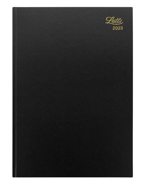 2023 Diary Standard A4 Week To View Black By Letts