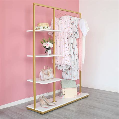 Buy Fonechin Metal Gold Clothing Rack For Boutique Use Heavy Duty
