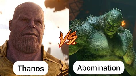 Thanos Vs Abomination Battle Comparison In Hindi Pm Explain Youtube