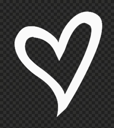 White Outline Hand Drawn Heart Png Citypng