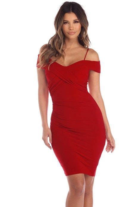 Red Wrap Star Midi Dress Club Dresses Formal Dresses Windsor Store Bodycon Dress Midi Dress